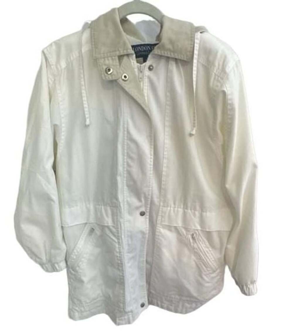 London Fog Limited Edition Jacket Size S Reg White Hooded Anorak